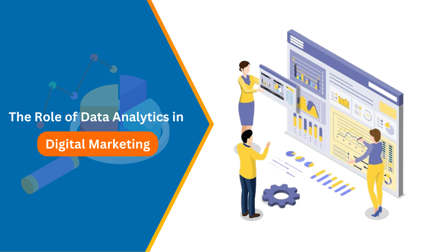 Analytics dashboard on a laptop screen displaying key digital marketing metrics like website traffic, conversion rates, and campaign performance."